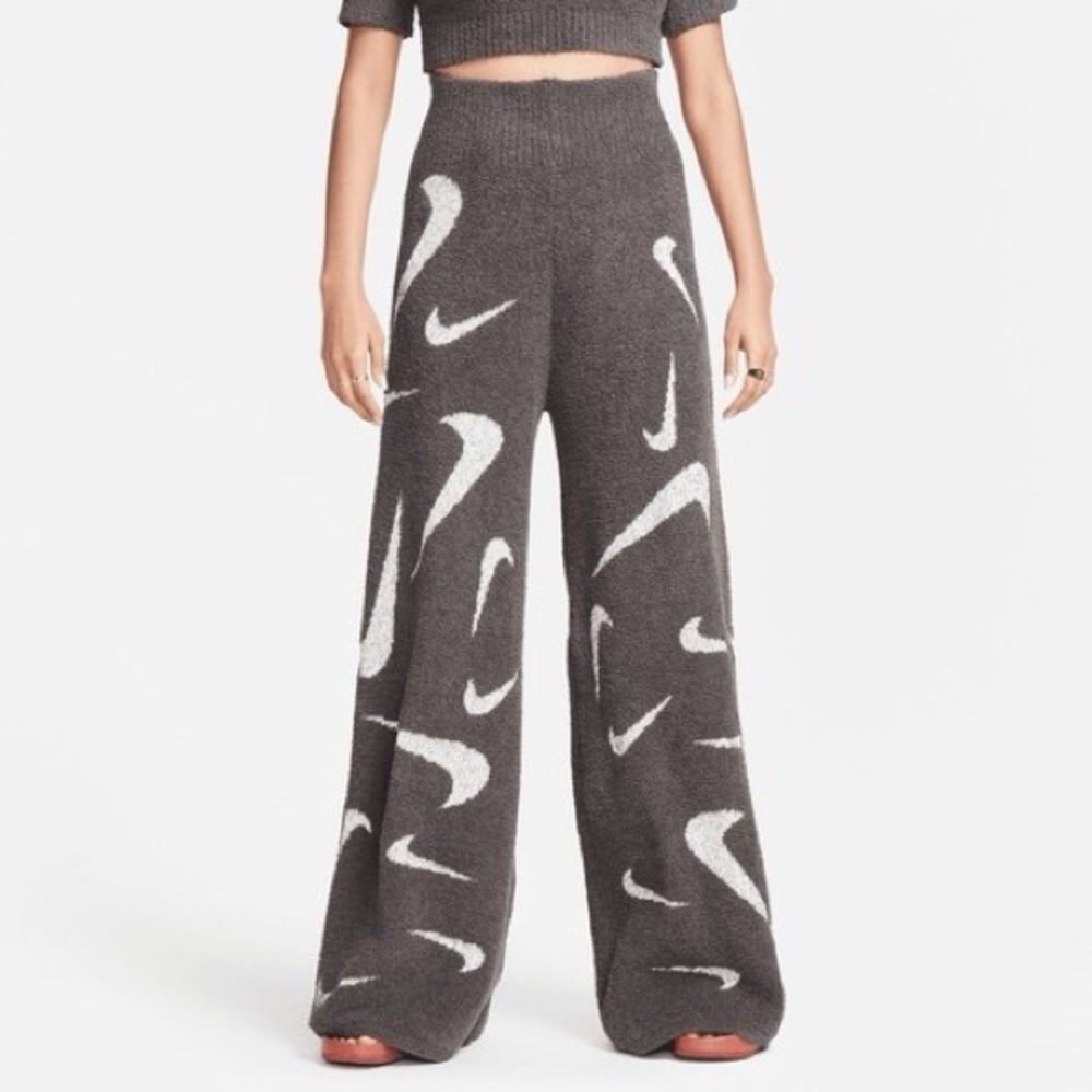 Nike $120 Phoenix Cozy Bouclé Pants Women’s XL High Waisted Wide Leg FD4288-254 - Picture 2 of 9